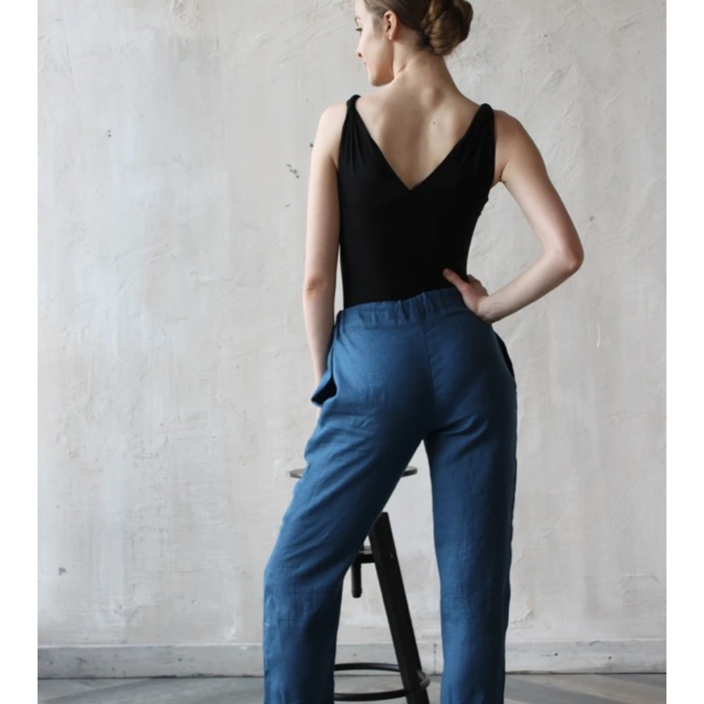 3HLinen High Waisted Cigarette Pants
